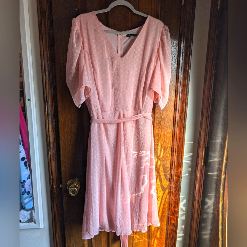 Tommy Hilfiger Swiss dot puff sleeve dress